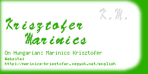 krisztofer marinics business card